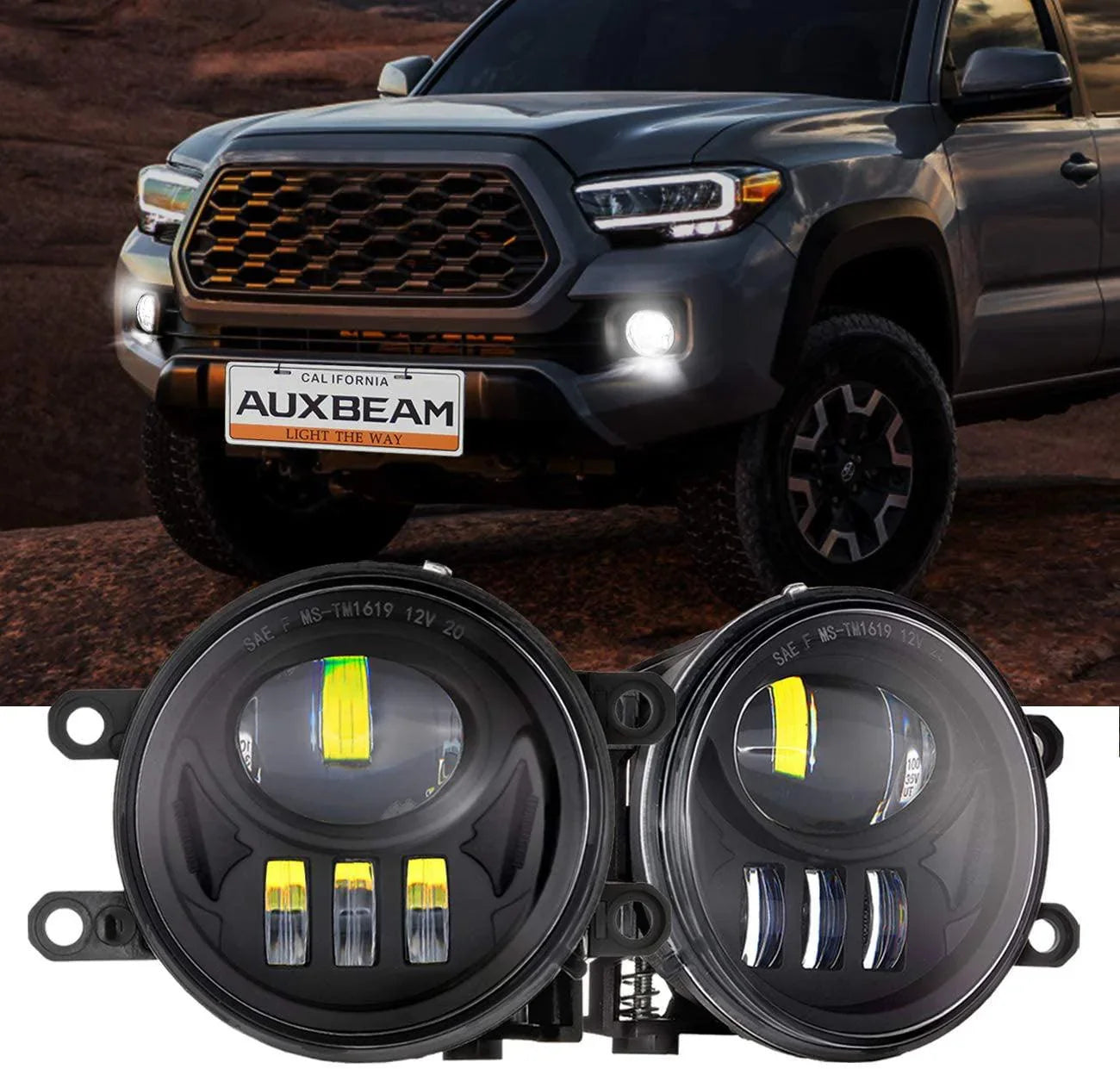 Pair Of LED Fog Lights For Toyota Tacoma (2012-2015) - 9 LED, 36W, 6000K White, DOT/SAE Certified, Direct Fit