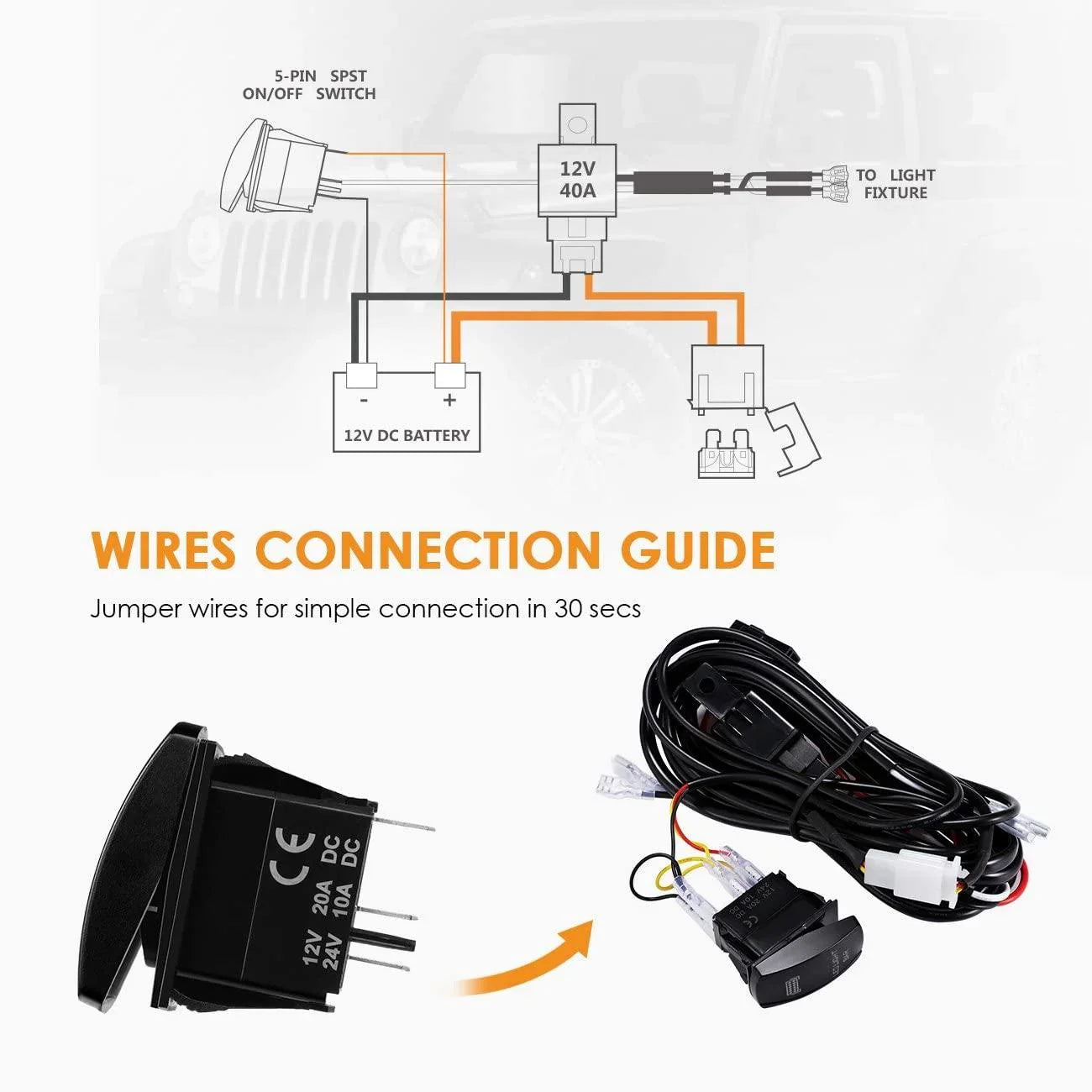 Baja Designs 10-30 UTV Rocker Switch Wire Harness 640129 Baja Designs 10-30 UTV Rocker Switch Wire Harness 640129