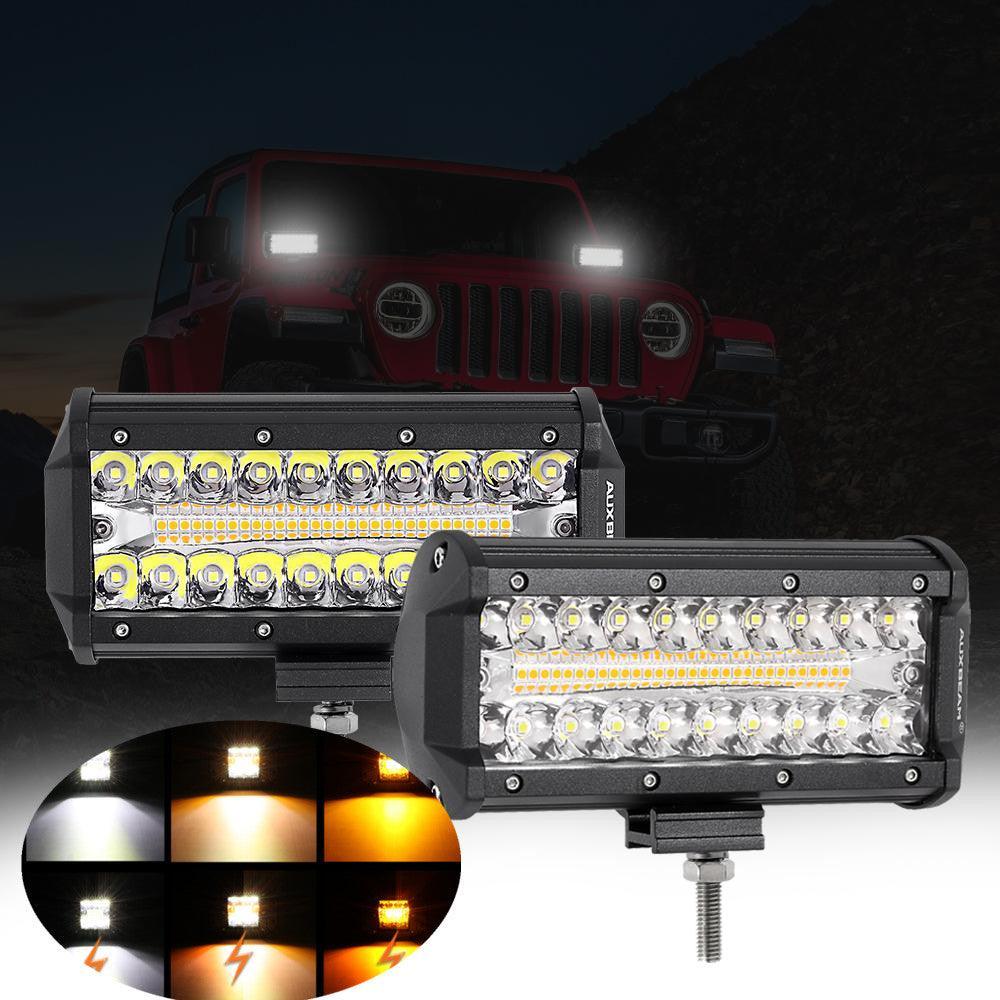 6 Modes White&Amber LED Working Light with Wiring Harness for SUV