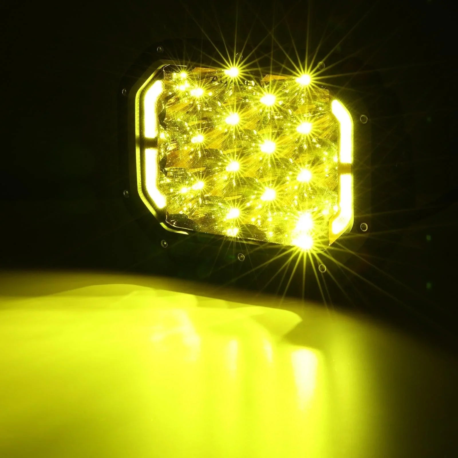 Auxbeam® 7x5 Inch Rectangle LED Pods Amber Spot LED Driving Lights with DRL