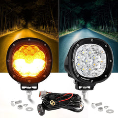 4x AUXBEAM 3 Led Work Fog Light Spot Cube Pods Amber/White 4x AUXBEAM 3 Led Work Fog Light Spot Cube Pods Amber/White