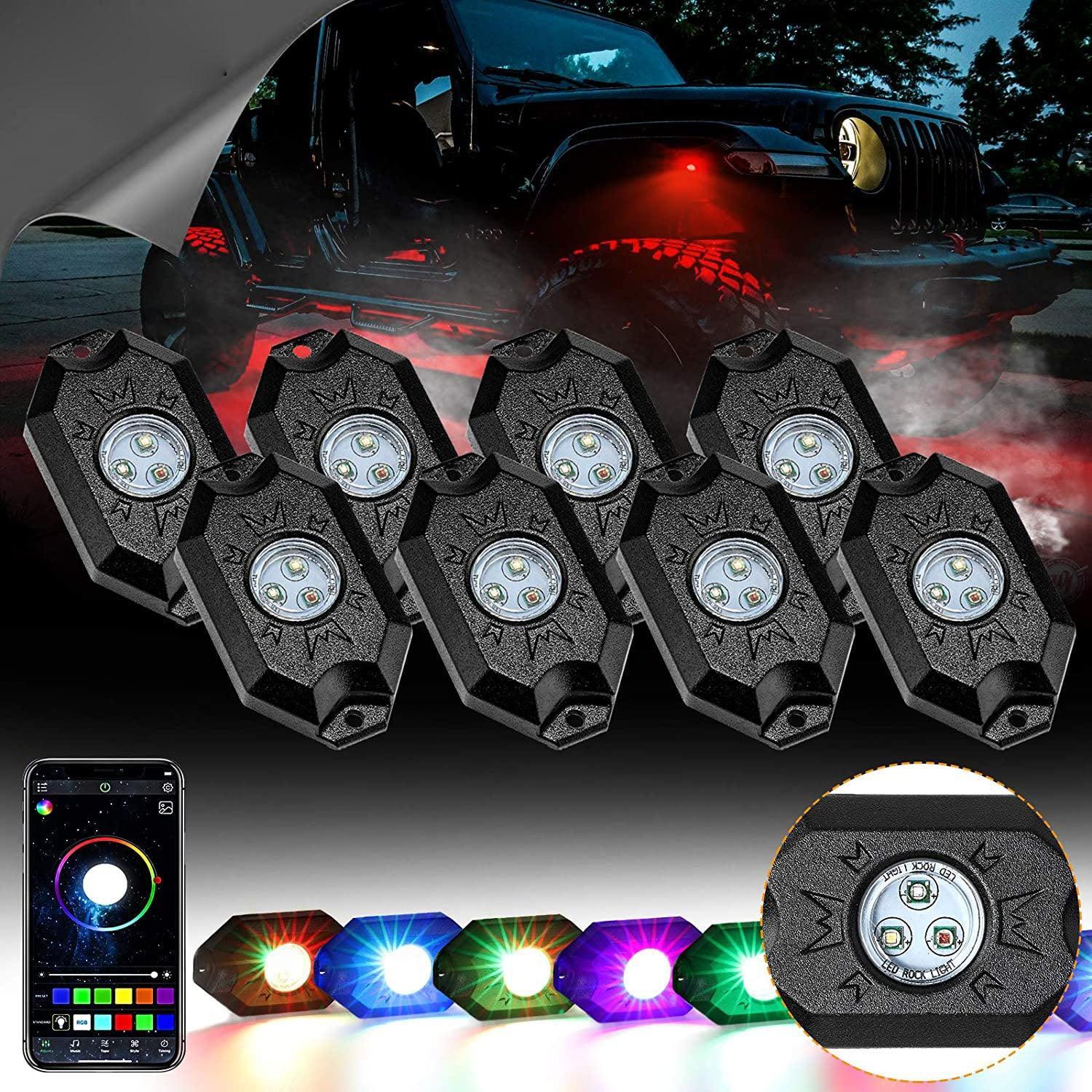 RGB LED Rock Light Set Bluetooth Controller