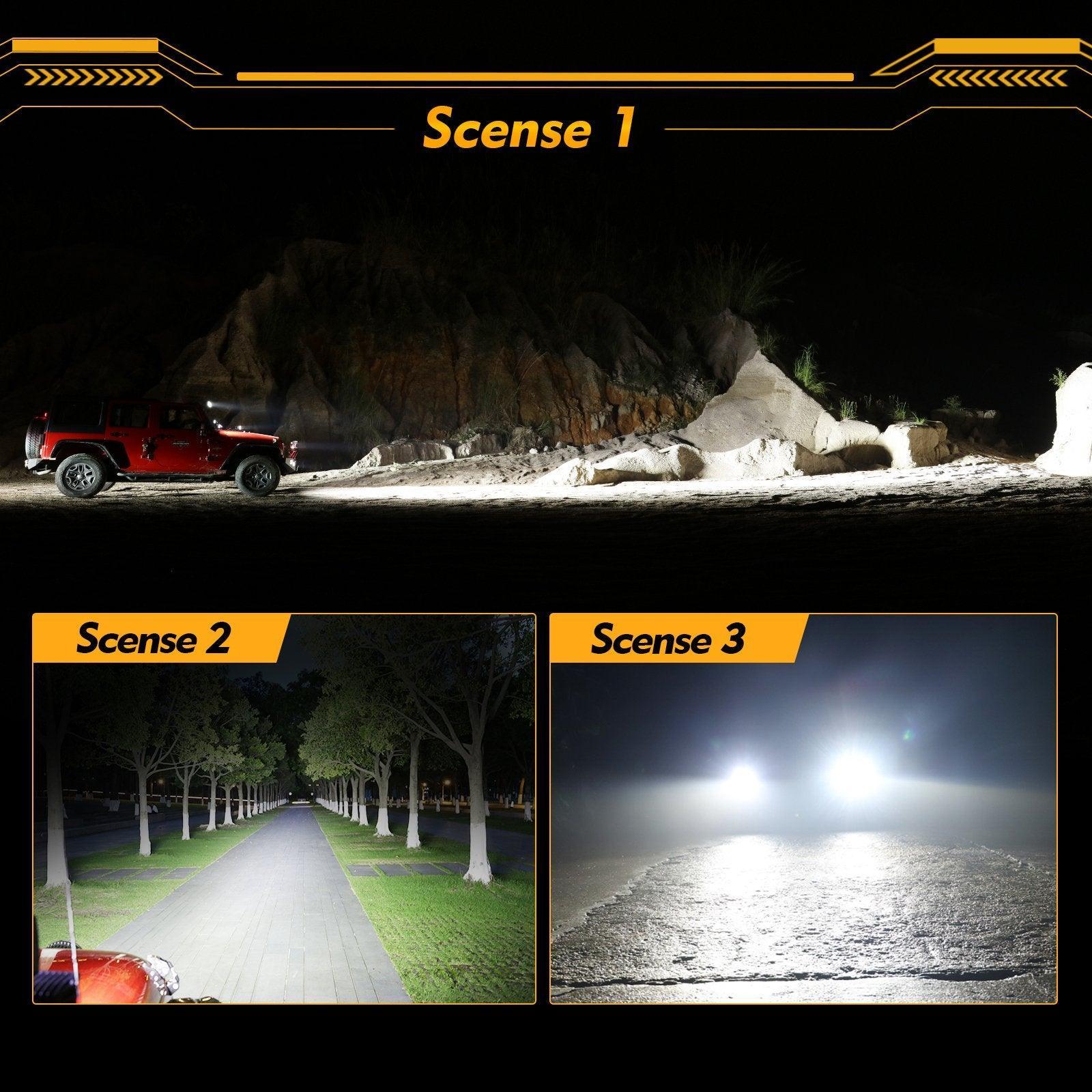 2X Fari LED 90W 3.5 Pollici Per Fuoristrada JEEP - Spot/Flood, IP68, Universal Fit