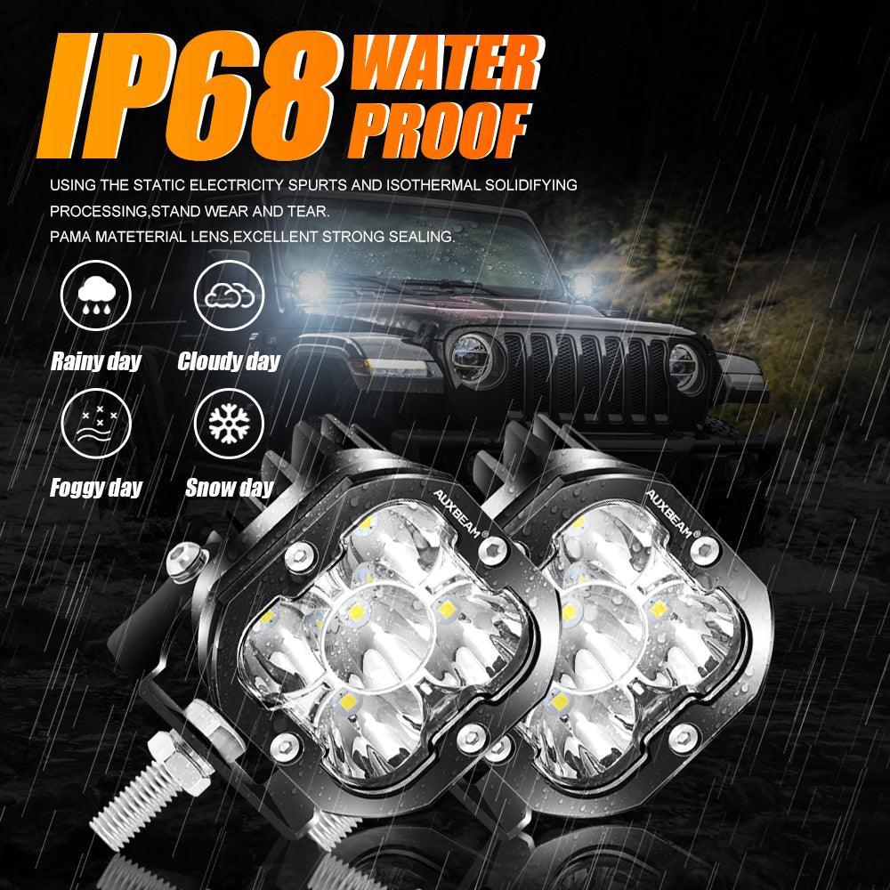 3 Inch LED Pods Lights with Additional Amber Covers & Fog Lamp Mounting Brackets (Vertical Fog Lamp) for Dodge Ram 1500 2013-2018 3 Inch LED Pods Lights with Additional Amber Covers & Fog Lamp Mounting Brackets (Vertical Fog Lamp) for Dodge Ram 1500 2013-2018
