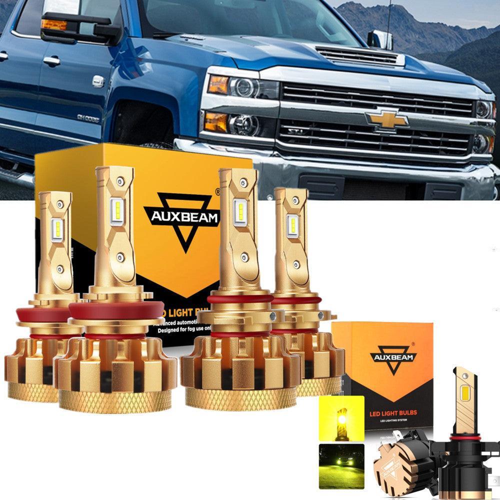 AUXBEAM Canbus LED Headlight & Fog Light Bulbs For 2007-2015 Chevy Silverado 1500