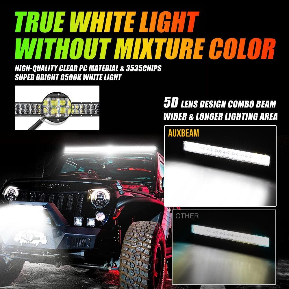 Auxbeam® 22 Inch Off Road Straight Led RGB Light Bar & RGB LED