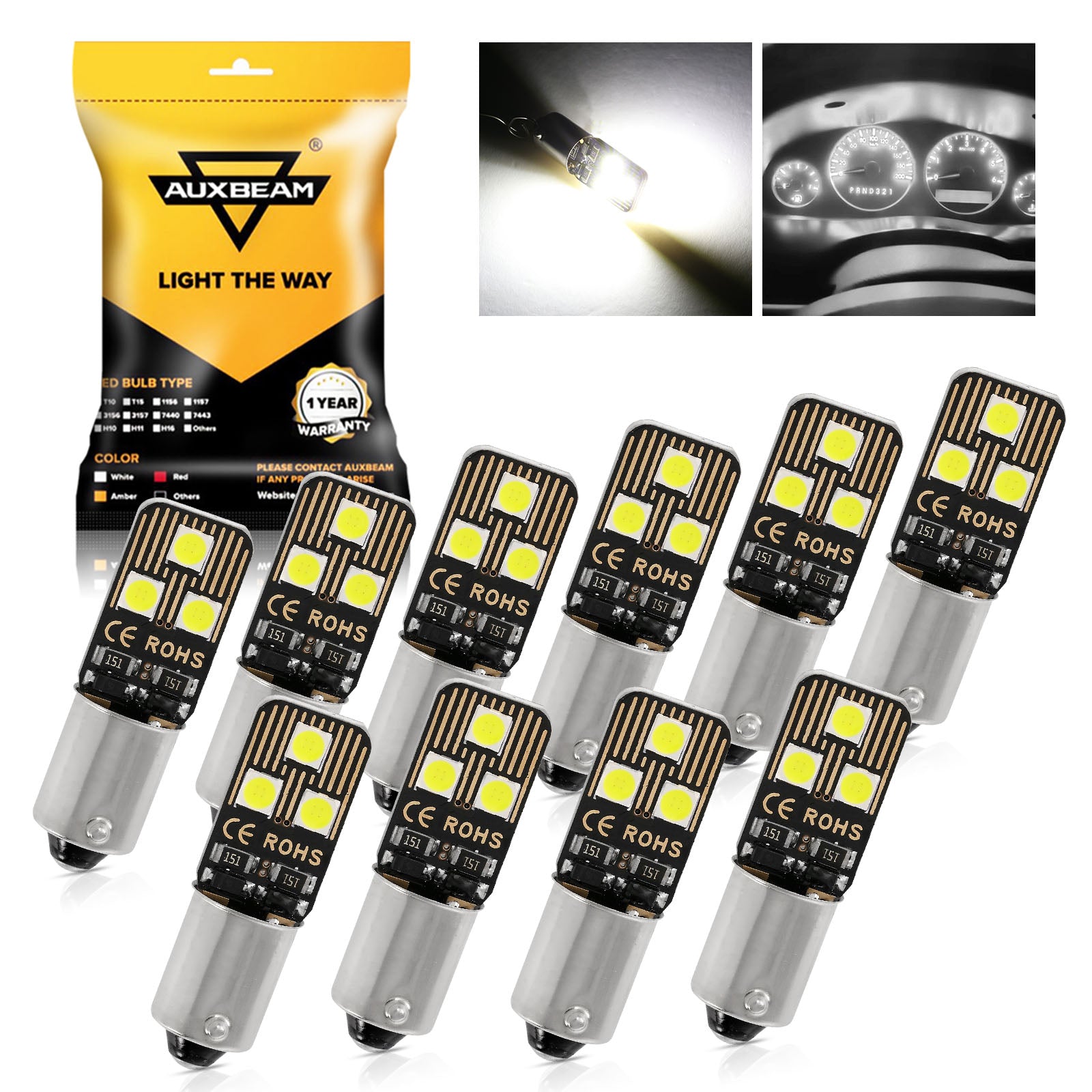 BA9S Canbus LED Bulbs Car Interior Dome Map License Plate Glove