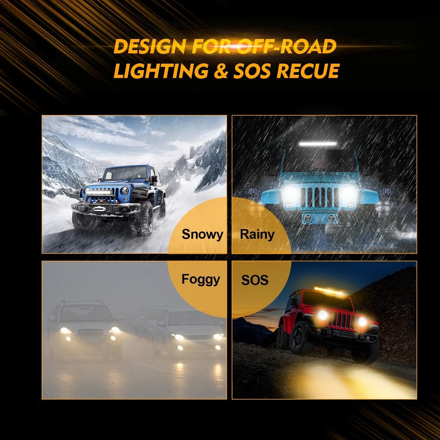Auxbeam 20 inch 6 Modes White and Amber Off Road Led light bar