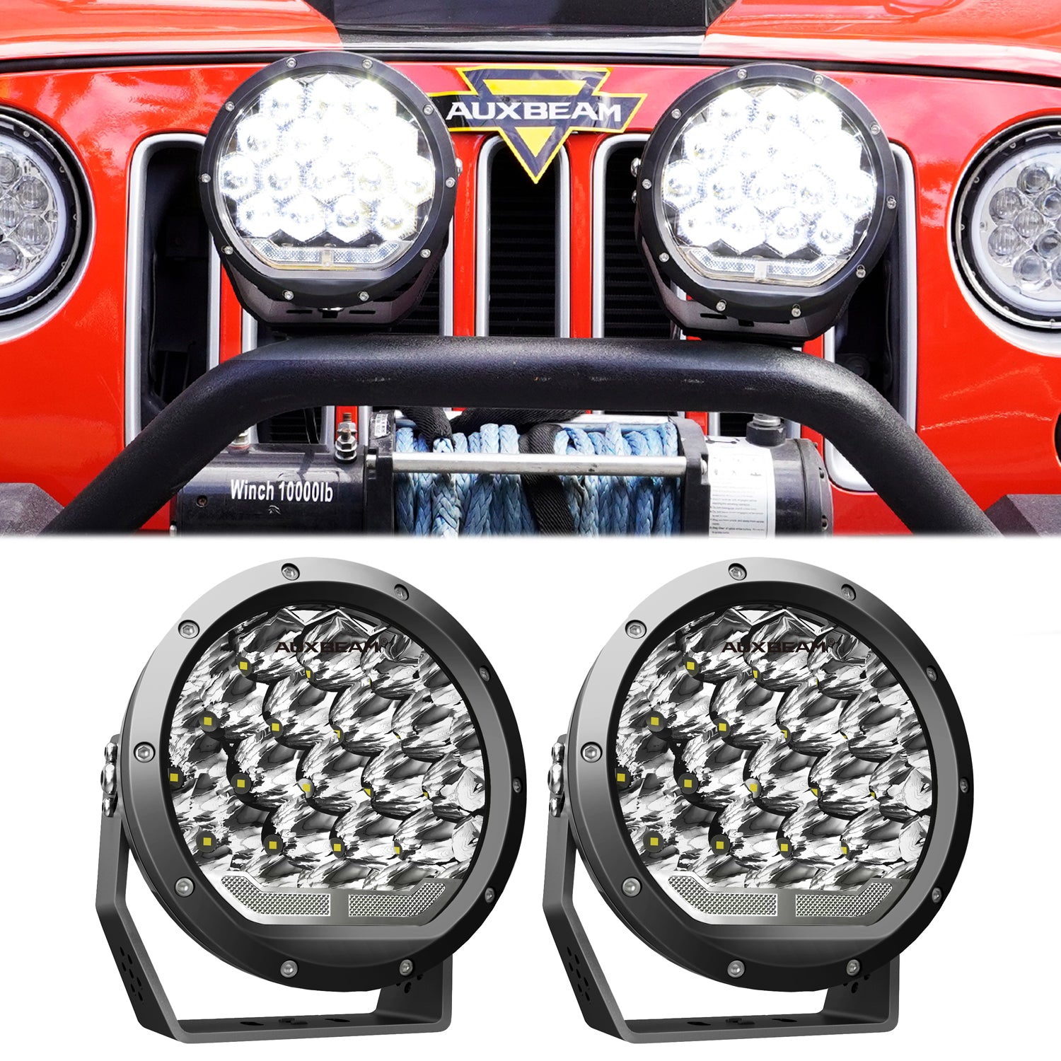 Auxbeam 360-PRO Series Round LED Offroad Lights, 7 Inch 230W Round Driving  Lights LED Light Bar, 33332LM Spot Flood Combo Off Road Spot Lights for