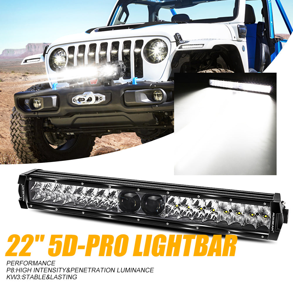 AR-800 RGB Switch Panel with APP+22 Inch 5D-PRO LED Light Bar, Toggle/  Momentary/ Pulsed Mode Supported