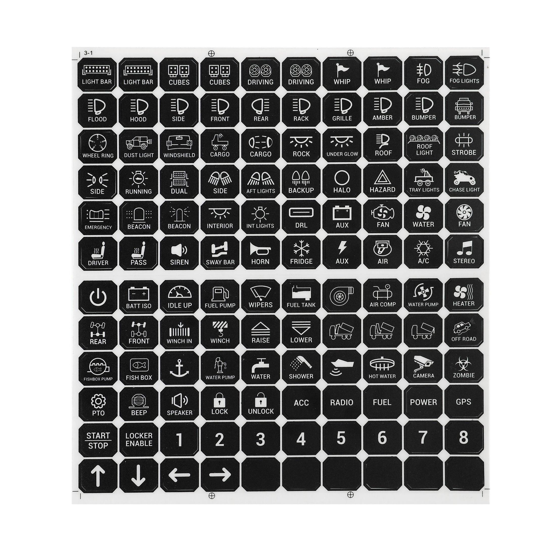 120 Universal Stickers for Switch Panel