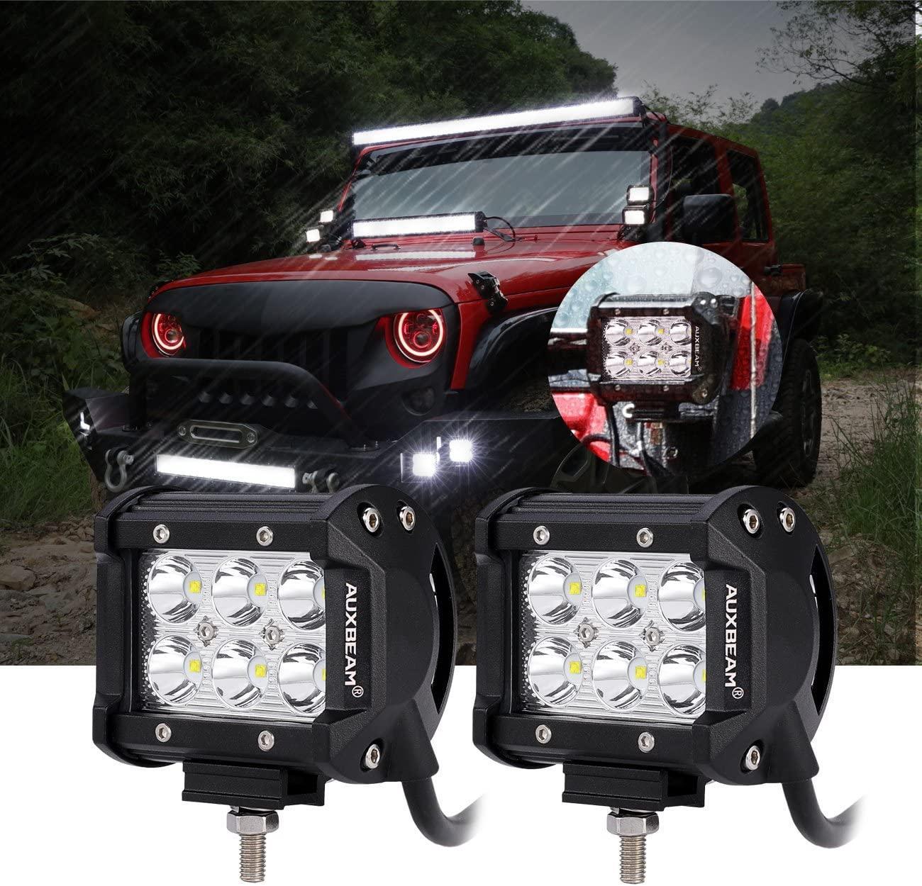 Auxbeam 4 inch LED PODS SM Series Dual Row White Spot/Flood Beam