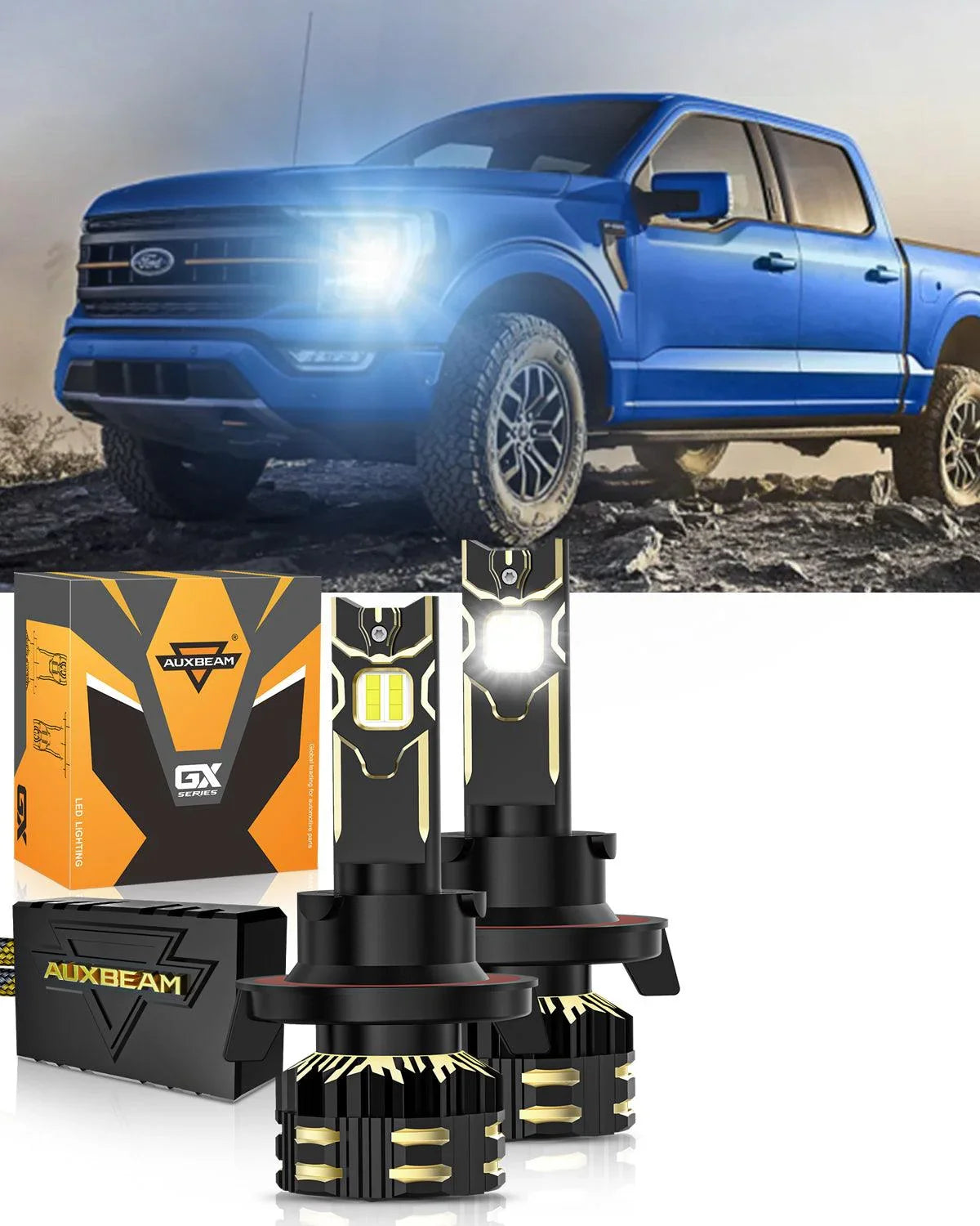 AUXITO H13 9008 LED Headlight Bulbs High/Low Beam For Ford F-150 2004-2014 – 40000LM