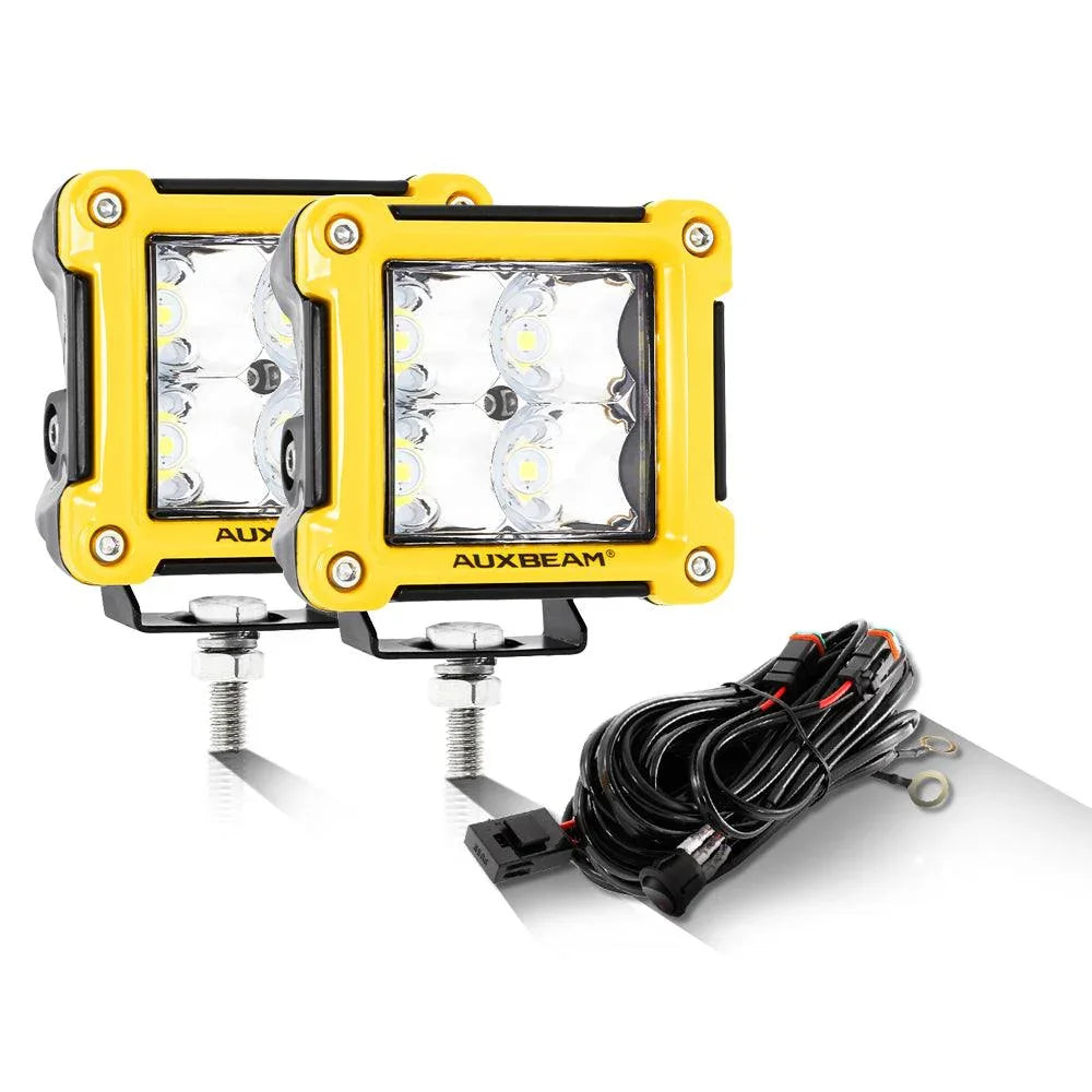 3 Inch 40W LED Pods Light Spot/Flood Multicolor frame with wiring harn