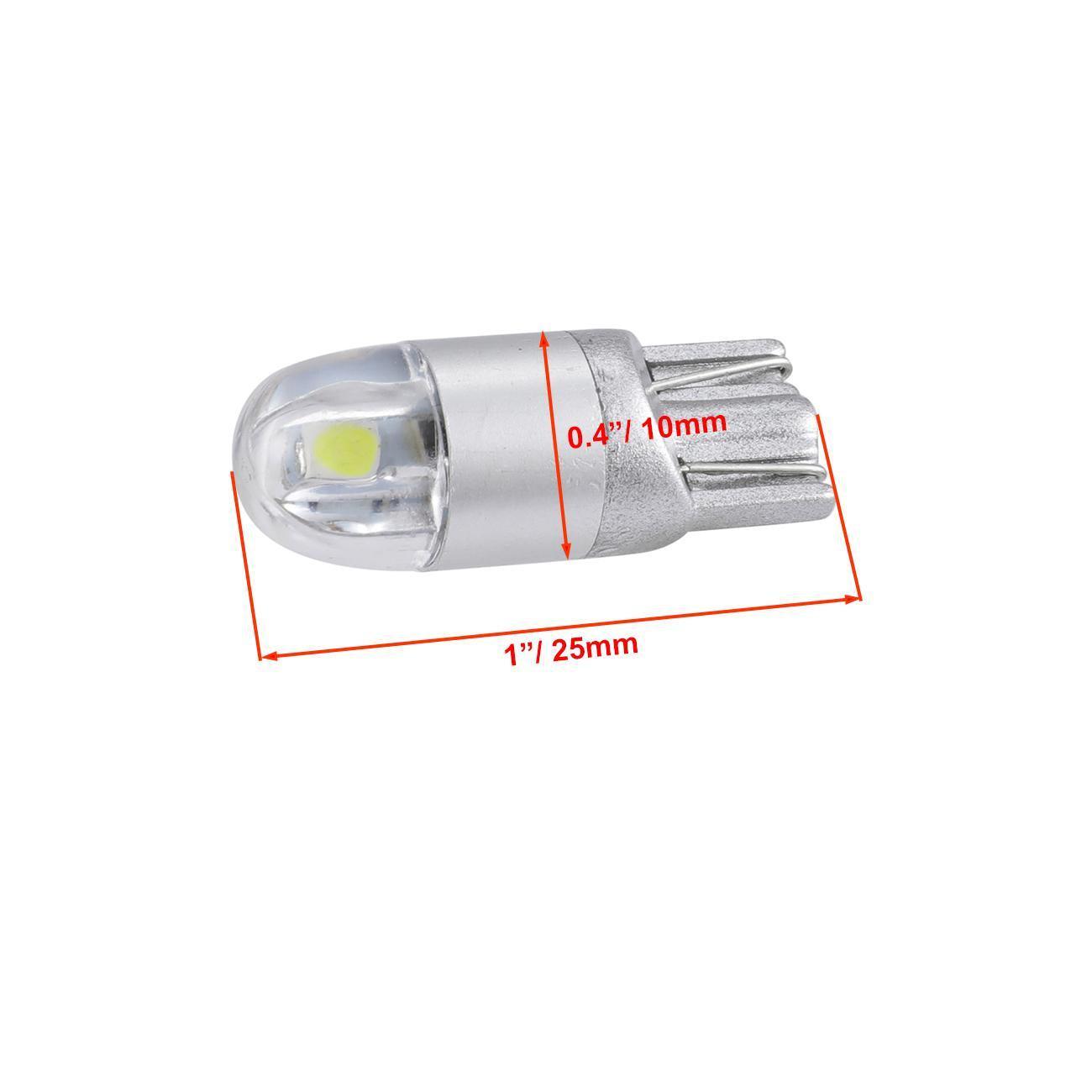 Super Bright T10 LED Bulbs For Car Interior Lights - Pack Of 10, 6000K White, 120LM, Fits 168 194 2825 W5W Sockets