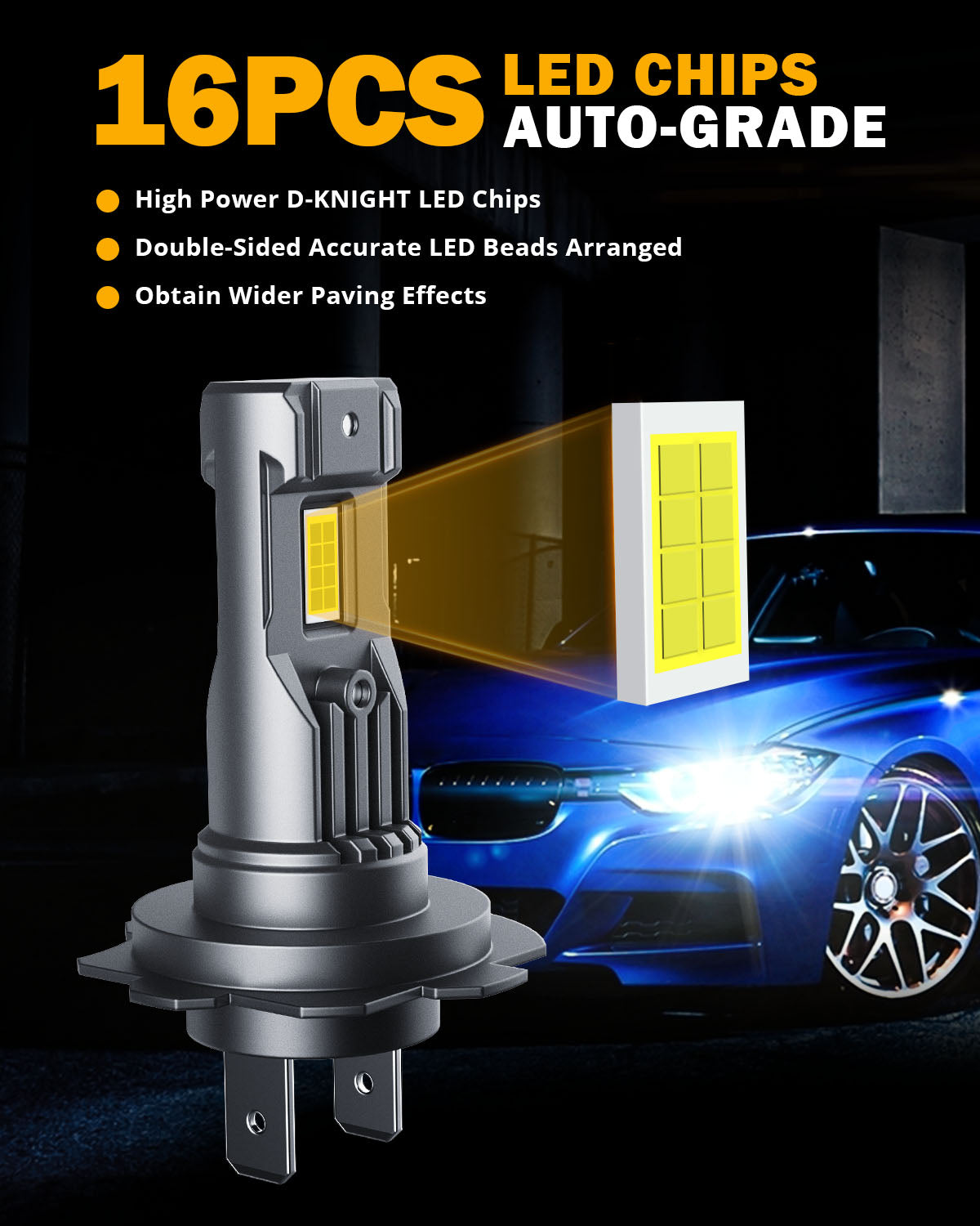 X9S H7 55W 10000LM high lumen high power led Car headlight / Front Fog  Light bulbs 6500K