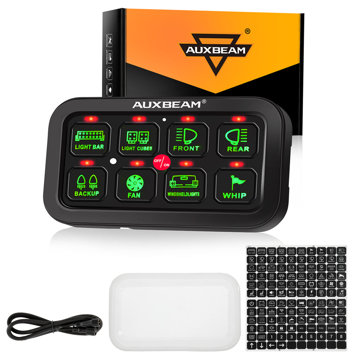 Auxbeam Gang Switch Panel GC60 Universal Circuit Control Relay System Automatic Dimmable LED Switch Pod Touch Control Panel Switch Relay Box for Car - 4