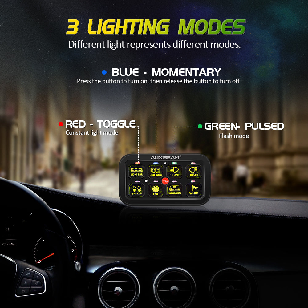Auxbeam AR-800 RGB Switch Panel, Off Road Lights Controller