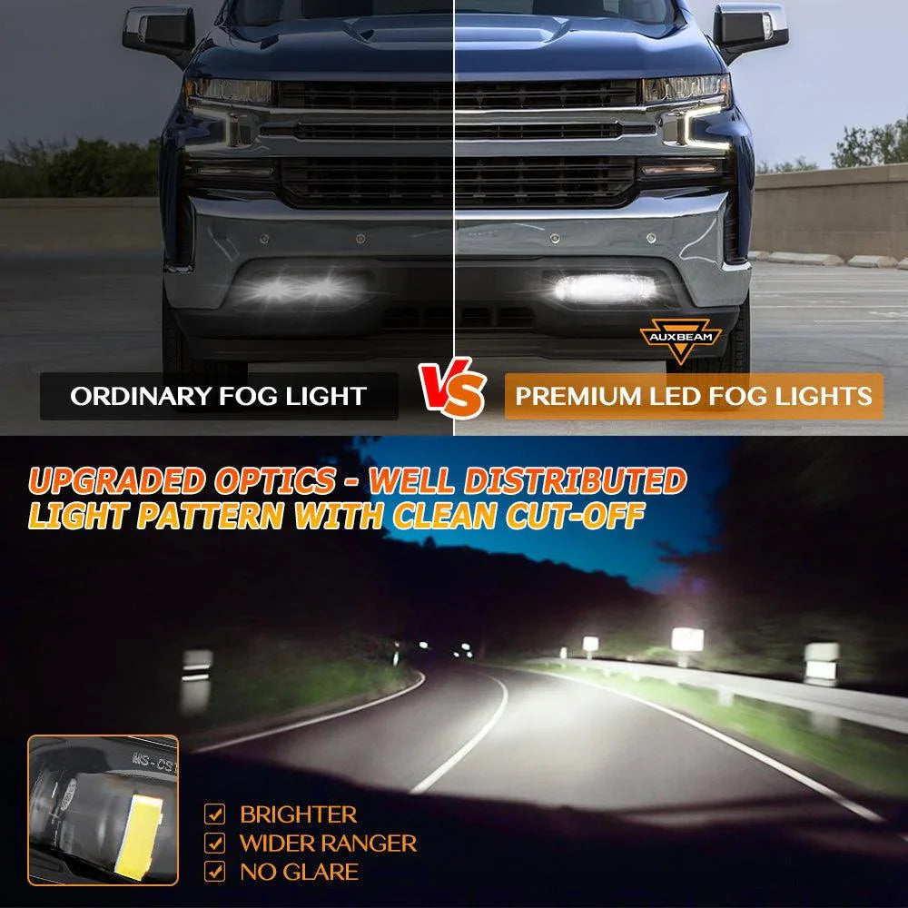 2006 silverado led pod fog lights (2pcs/set) 60W DOT Approved LED Fog Lights fit for Chevrolet Silverado 1500/2500 1999 2000 2001 2002, 1500HD/2500HD/3500 2001 2002