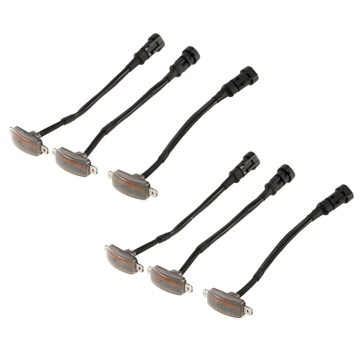 thumbnail image 2 of Ironwalls Smoked Amber/White LED Grille Lights – 12-LED, 5W – Universal Fit For Trucks (5pcs) 2 of 2