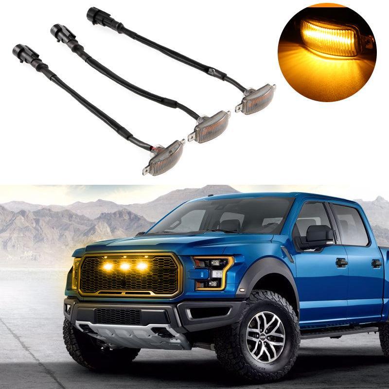 5X Universal For Ford Truck Raptor Style LED Amber Front Grille 5X Universal For Ford Truck Raptor Style LED Amber Front Grille