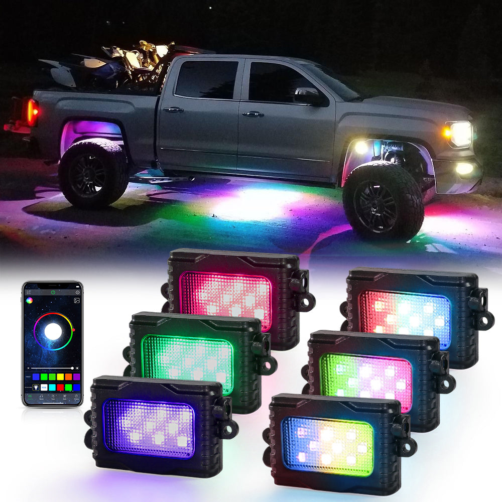 Rock lights for trucks utv atv cars | RGB Led Rock lights kit