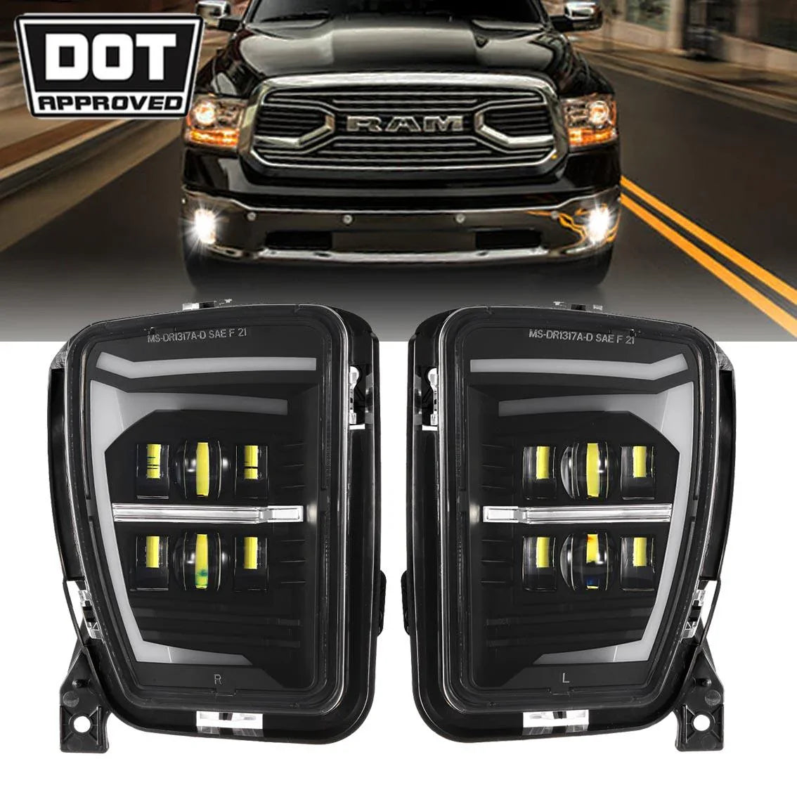 2 Stuks Led Mistlampen Met Witte Drl Bumper Driving-lampen Voor 2 Stuks Led Mistlampen Met Witte Drl Bumper Driving-lampen Voor