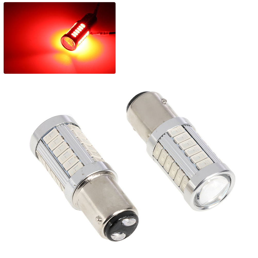 Eluseastar S25 P21/5W BAY15D LED Bulbs Red Built in Resistor with 6000LM  Extremely Bright for Car Brake Tail Light, 2 Pack