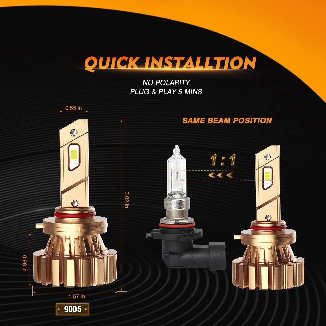 Auxbeam NF-X60 Series FANLESS 12000LM LED LIGHT BULBS