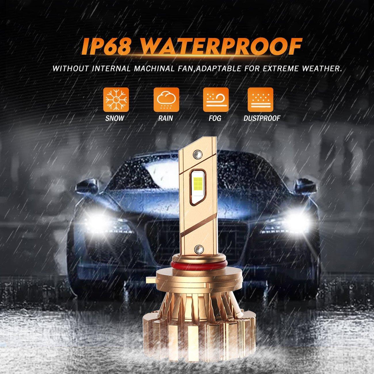 Auxbeam® 9006 12000LM X60 Series Fanless LED Headlight Bulbs