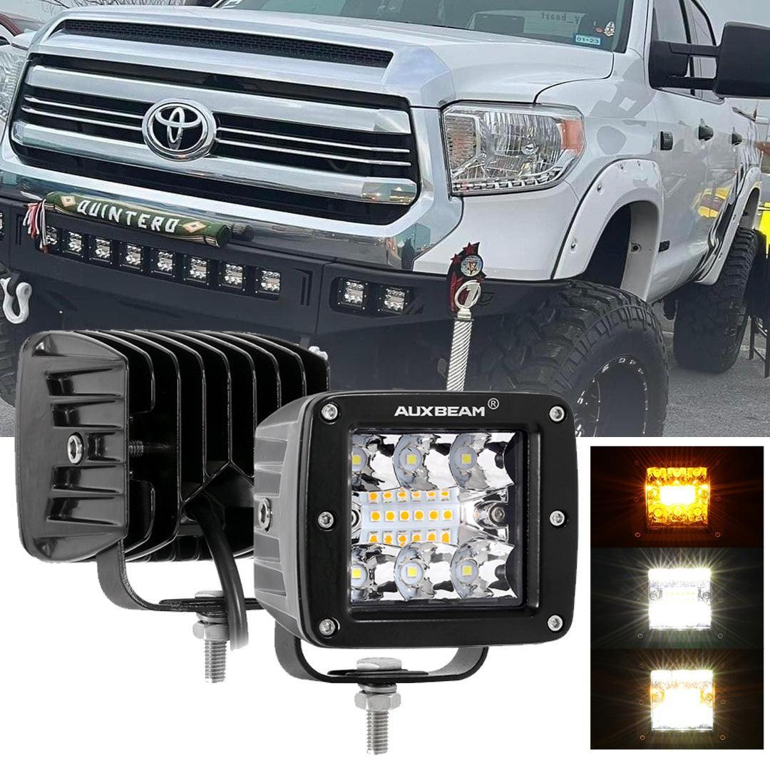 3 inch 6 Modes White&Amber LED Square Light Pod Working Lights