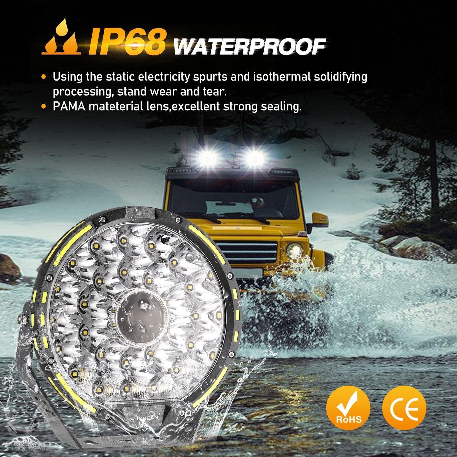 1x 12v / 24v 9" Inch Round Blue Lens Fog Spot Light Lamp Truck Lorry 4x4 Roof