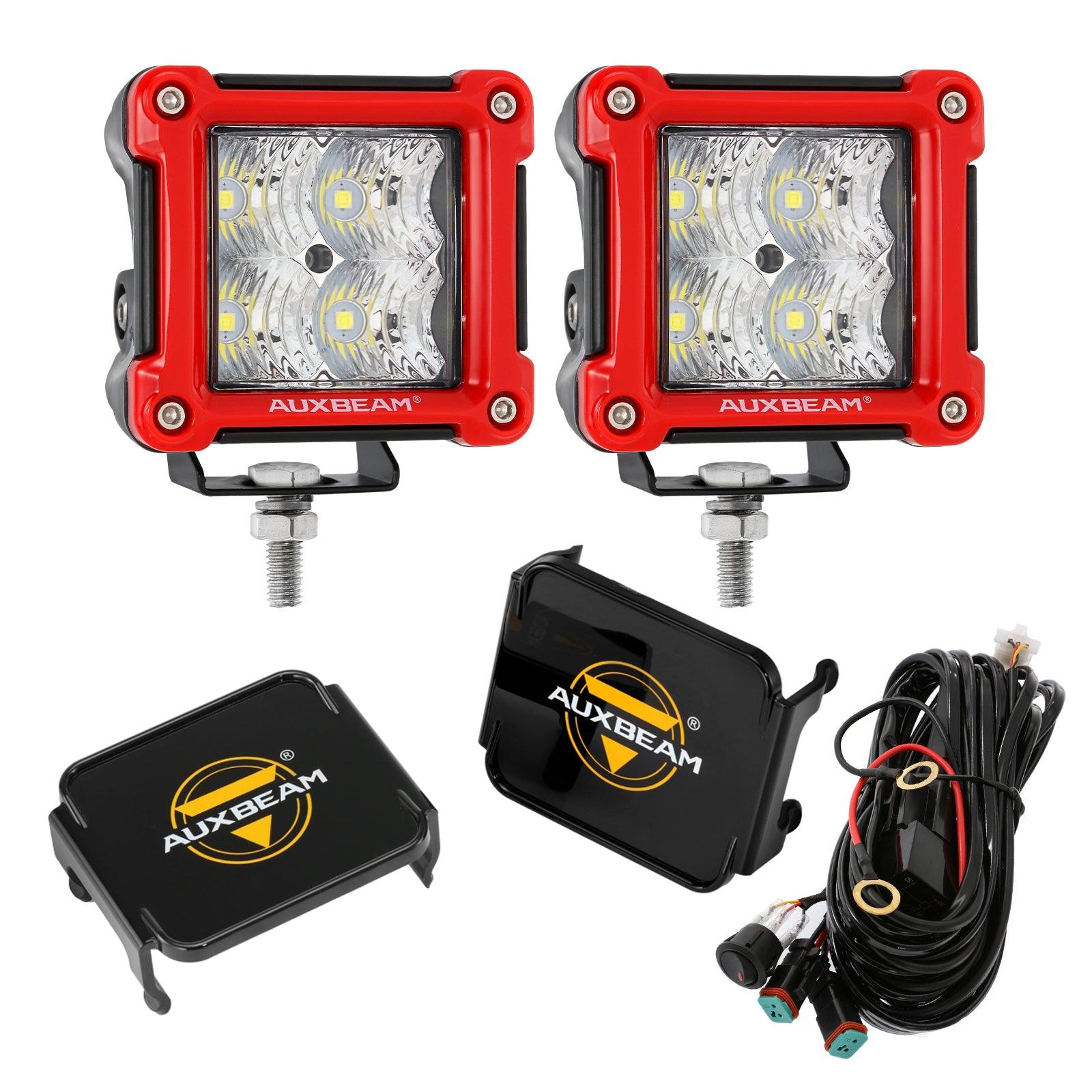 Auxbeam Pod Lights SPL 4 Inch LED Off Road Cube Lights - 90W 12000LM With Amber DRL & Hi/Lo Beam Ditch Lights - Foto 9