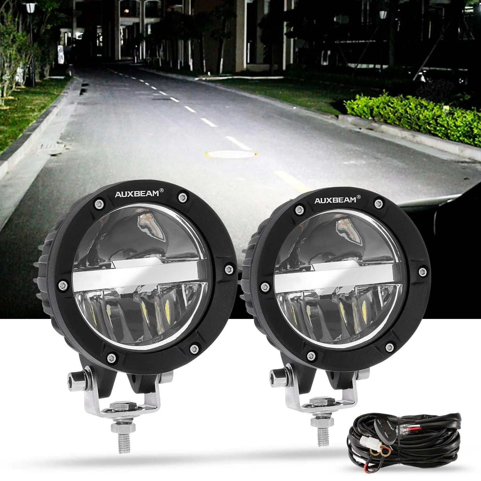 Auxbeam® 4 Inch Round Offroad LED Pods Lights, Led Driving Lights