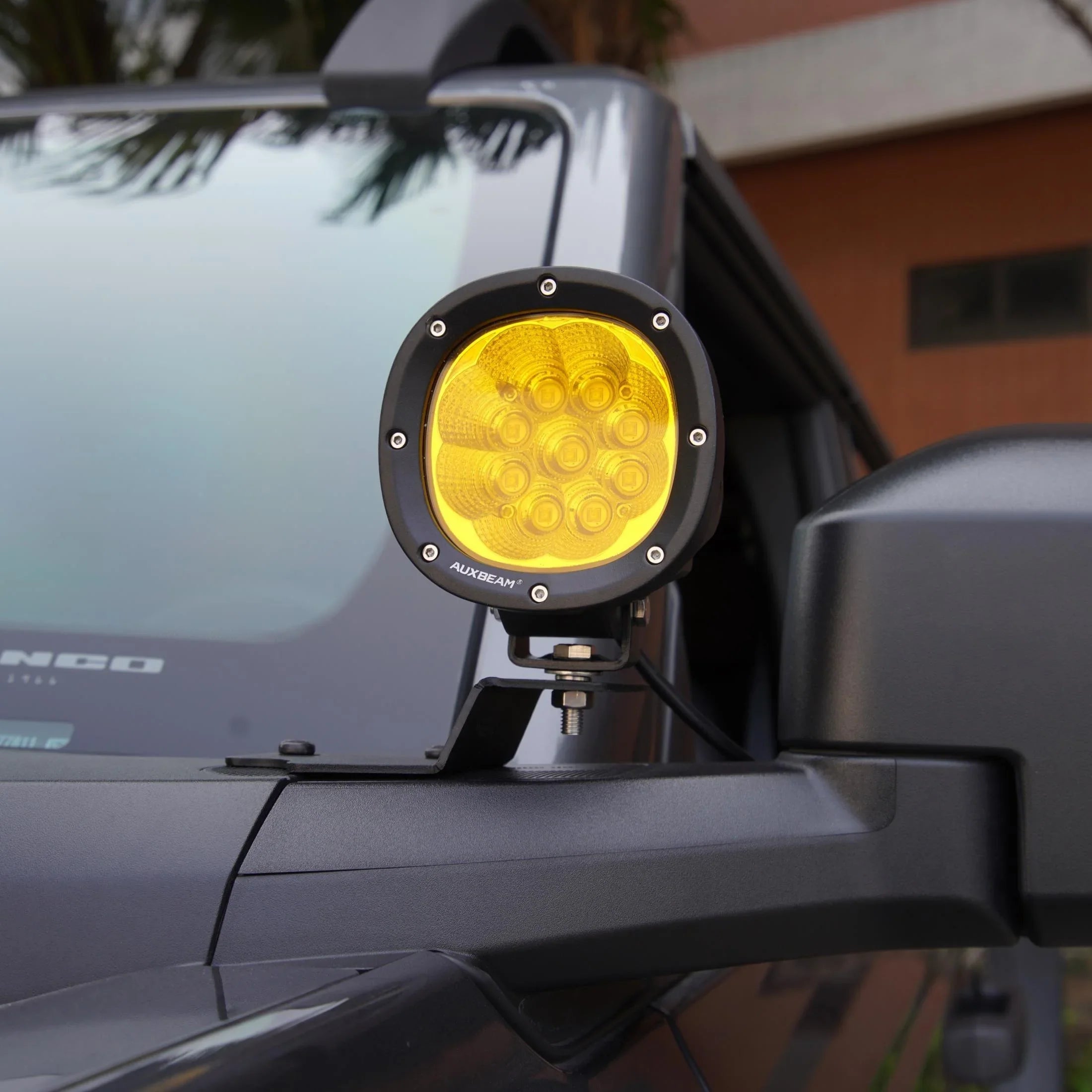 AUXBEAM 4 Inch 90W Round LED Work Light Bar – Flood Beam, Offroad Fog Driving Lights For 4WD, Truck, SUV