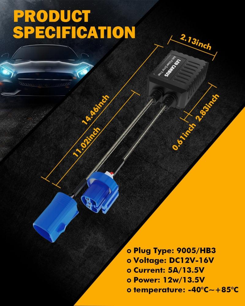 H8 H11 LED Headlight Canbus Error Free Anti Flicker Resistor Canceller Decoder E - Foto 2