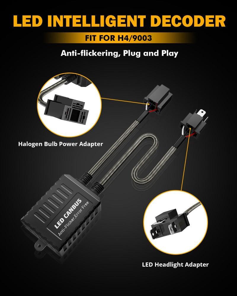 Décodeur Anti-Scintillement H4 LED CANbus – Plug-and-Play, Résistance De Charge, Résistant à L'Eau – Pour Phares H4