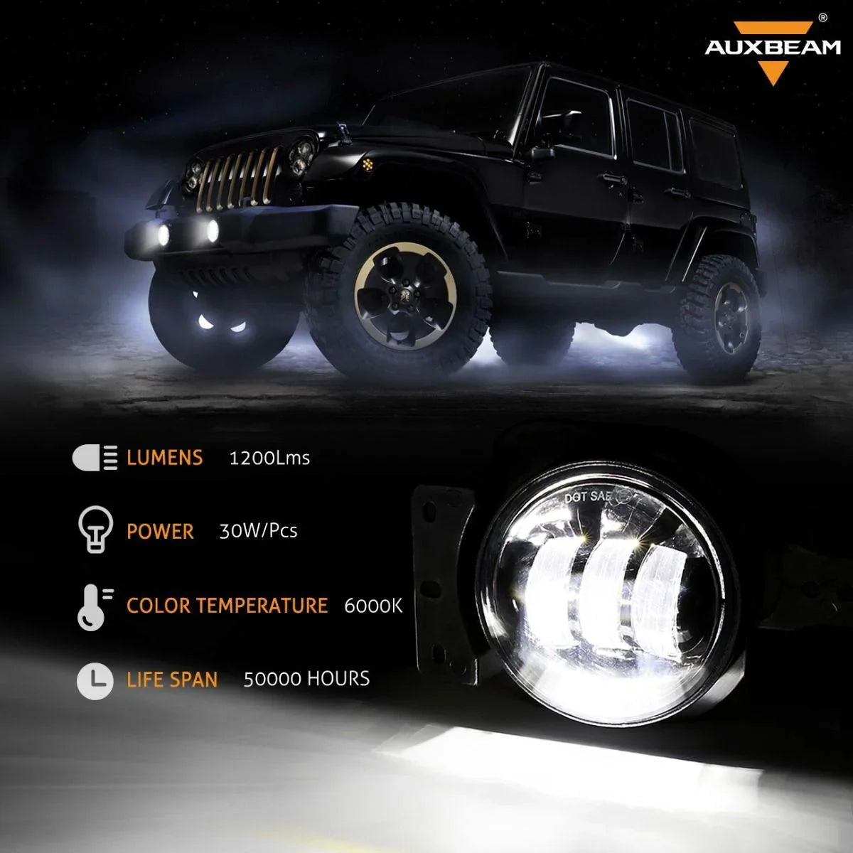 Front Bumper Fog Lights Driving Lamp for Jeep Wrangler Gladiator Front Bumper Fog Lights Driving Lamp for Jeep Wrangler Gladiator