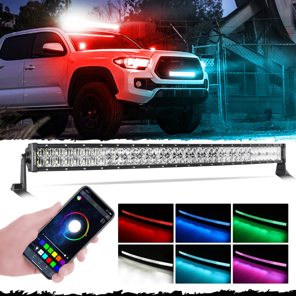 Auxbeam® V-PRO Series RGBW Color Changing Off Road LED Light Bars