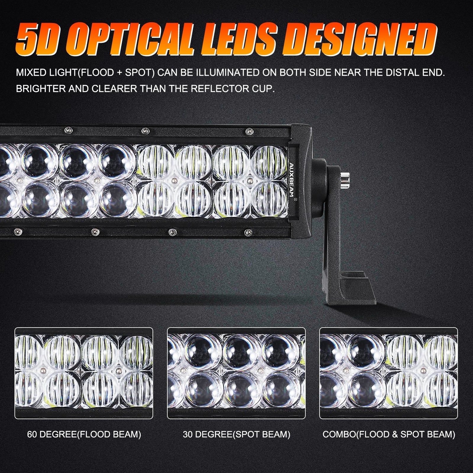 50 inch 5D Series Straight/Curved Combo Beam Double Row LED Light Bar for  SUV ATV UTV Trucks Pickup Boat