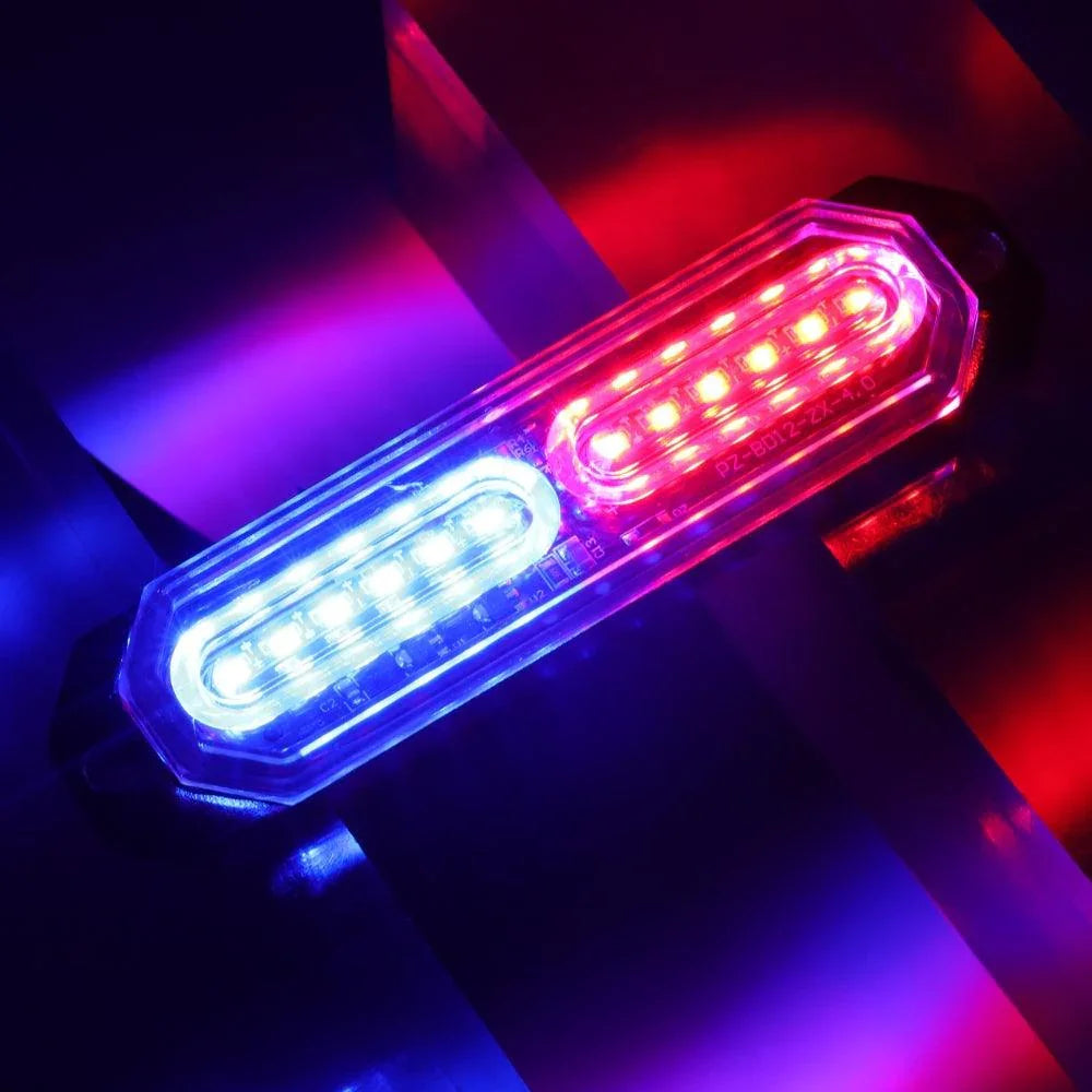 12x 4-LED Amber Recovery Strobe Light Bar With 19 Modes - IP67 Waterproof, 12V/24V For Truck Grille Or Beacon